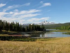 mountain and lake scene